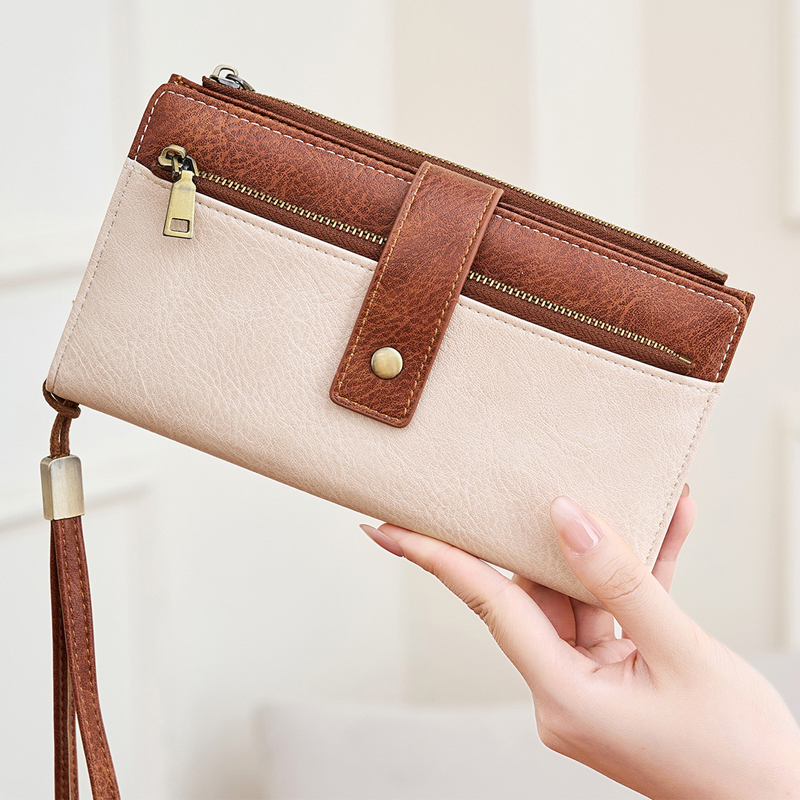 👛Γυναικείο πορτοφόλι RFID με τριπλό κλείσιμο σε ρετρό στυλ