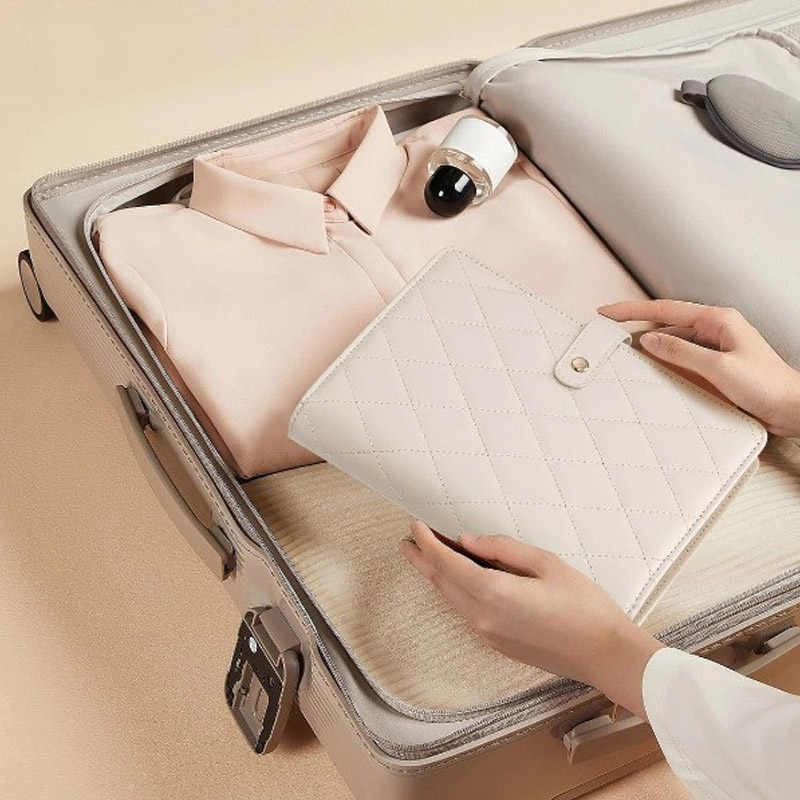 Κομψή φορητή τσάντα αποθήκευσης κοσμημάτων με καρό σχέδιο