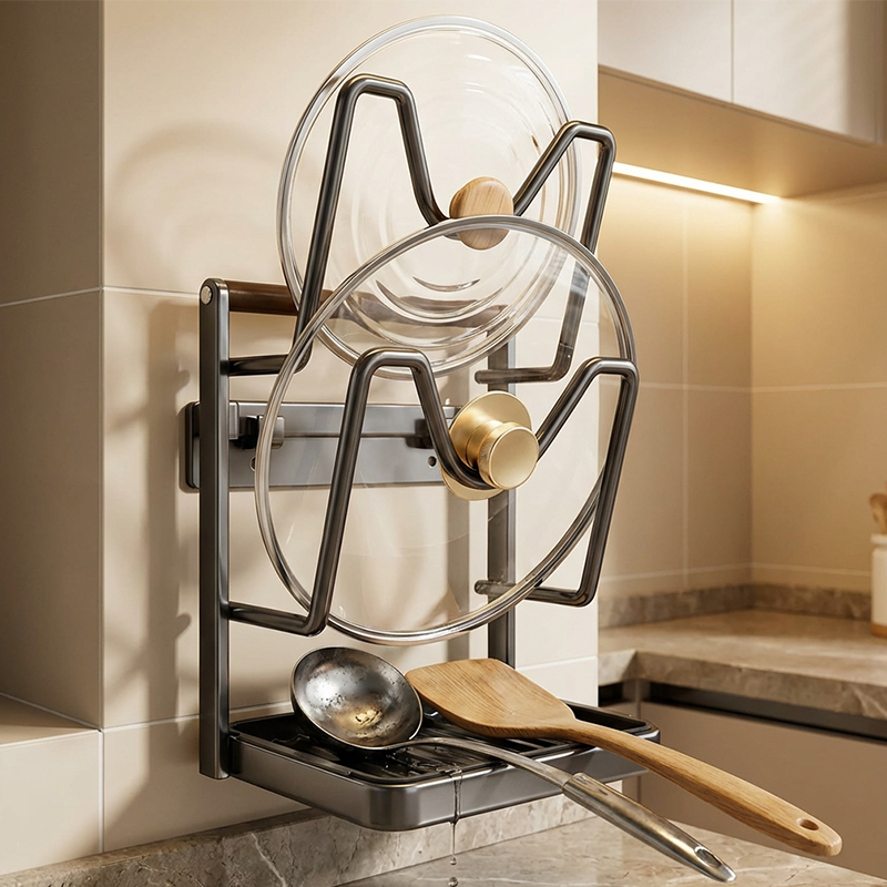 Καπάκι κουζίνας για κατσαρόλα και βάση οργάνωσης σανίδας κοπής