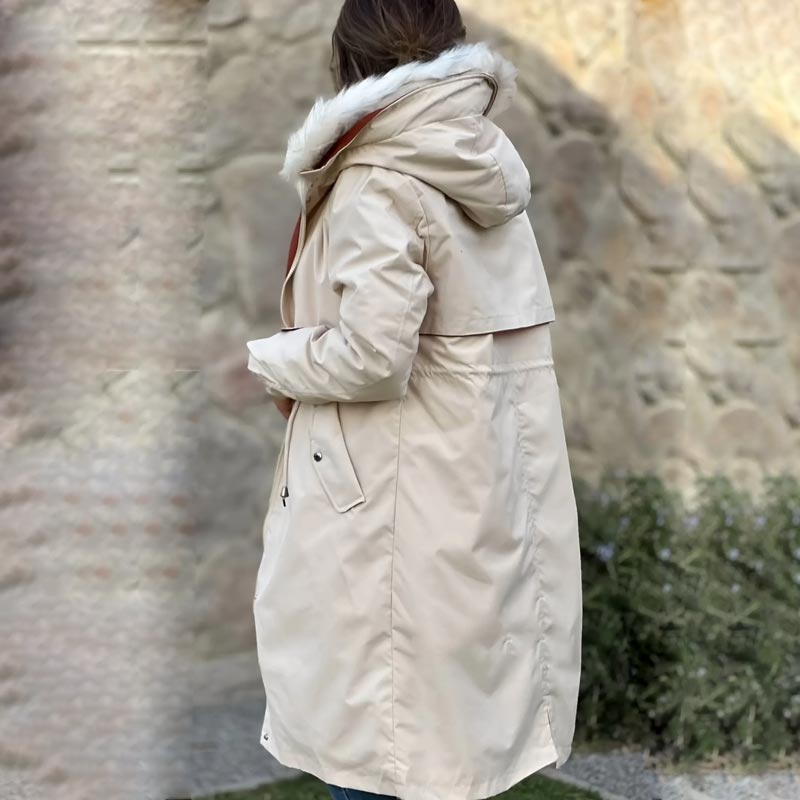 45%OFF❄️Χειμώνας-Ειδικά❄️Γυναικών χειμώνα με κουκούλα γούνινο κολάρο Casual παλτό Parka