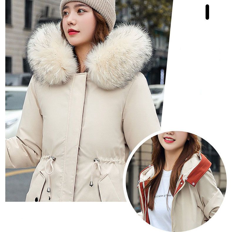 45%OFF❄️Χειμώνας-Ειδικά❄️Γυναικών χειμώνα με κουκούλα γούνινο κολάρο Casual παλτό Parka