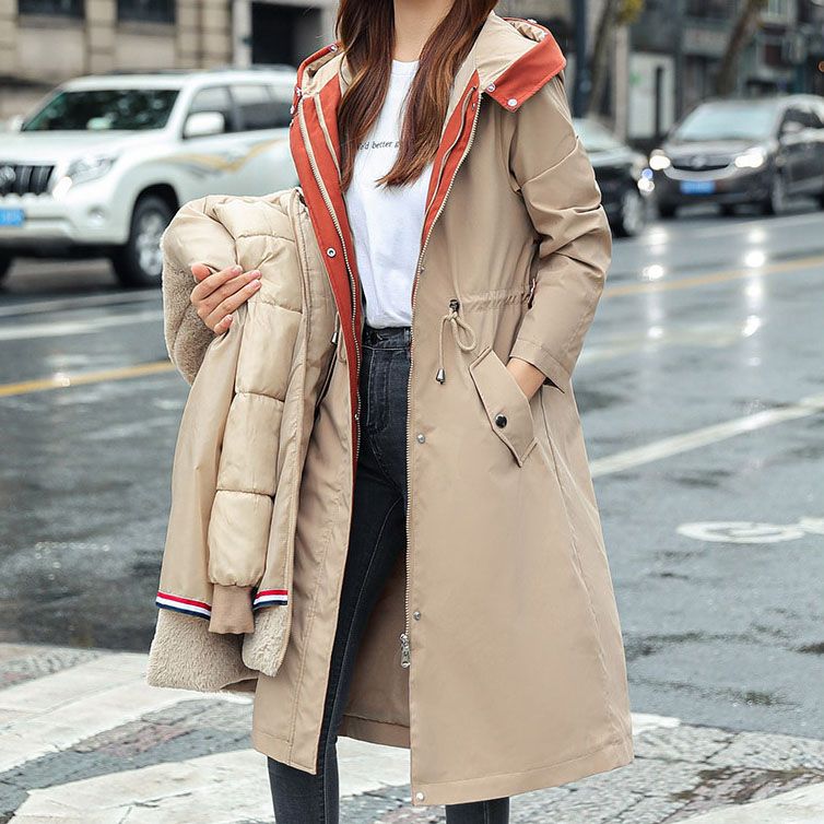 45%OFF❄️Χειμώνας-Ειδικά❄️Γυναικών χειμώνα με κουκούλα γούνινο κολάρο Casual παλτό Parka