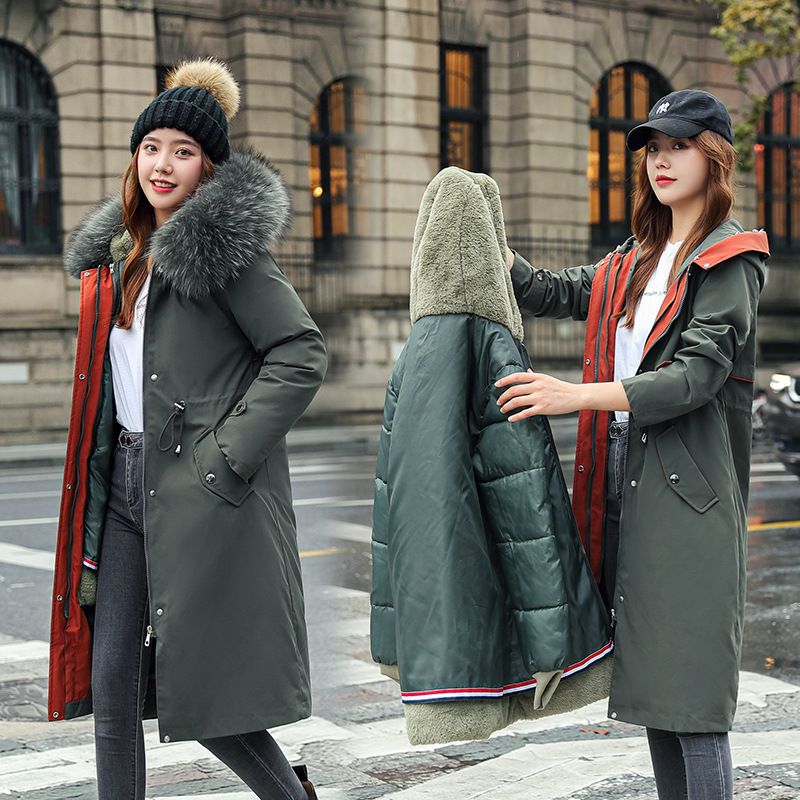 45%OFF❄️Χειμώνας-Ειδικά❄️Γυναικών χειμώνα με κουκούλα γούνινο κολάρο Casual παλτό Parka
