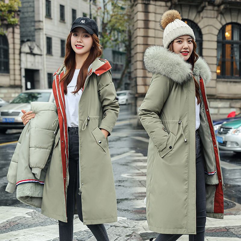 45%OFF❄️Χειμώνας-Ειδικά❄️Γυναικών χειμώνα με κουκούλα γούνινο κολάρο Casual παλτό Parka