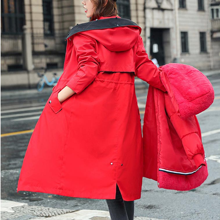 45%OFF❄️Χειμώνας-Ειδικά❄️Γυναικών χειμώνα με κουκούλα γούνινο κολάρο Casual παλτό Parka