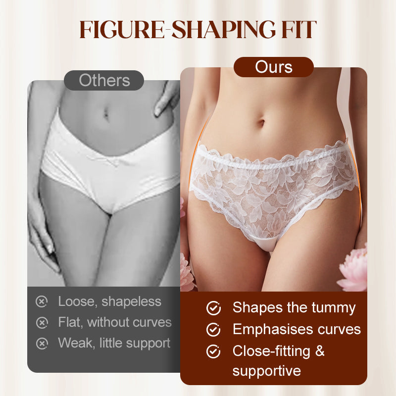 🔥1+1 ΔΩΡΕΑΝ!!🌸Γυναικείο εσώρουχο μπικίνι με φλοράλ δαντέλα και χαμηλή μέση