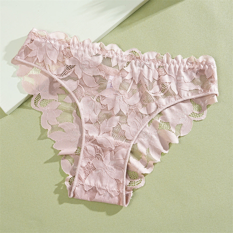 🔥1+1 ΔΩΡΕΑΝ!!🌸Γυναικείο εσώρουχο μπικίνι με φλοράλ δαντέλα και χαμηλή μέση