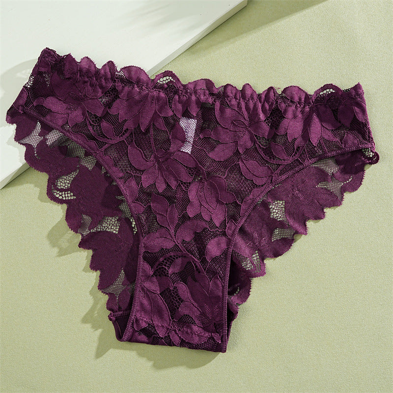 🔥1+1 ΔΩΡΕΑΝ!!🌸Γυναικείο εσώρουχο μπικίνι με φλοράλ δαντέλα και χαμηλή μέση