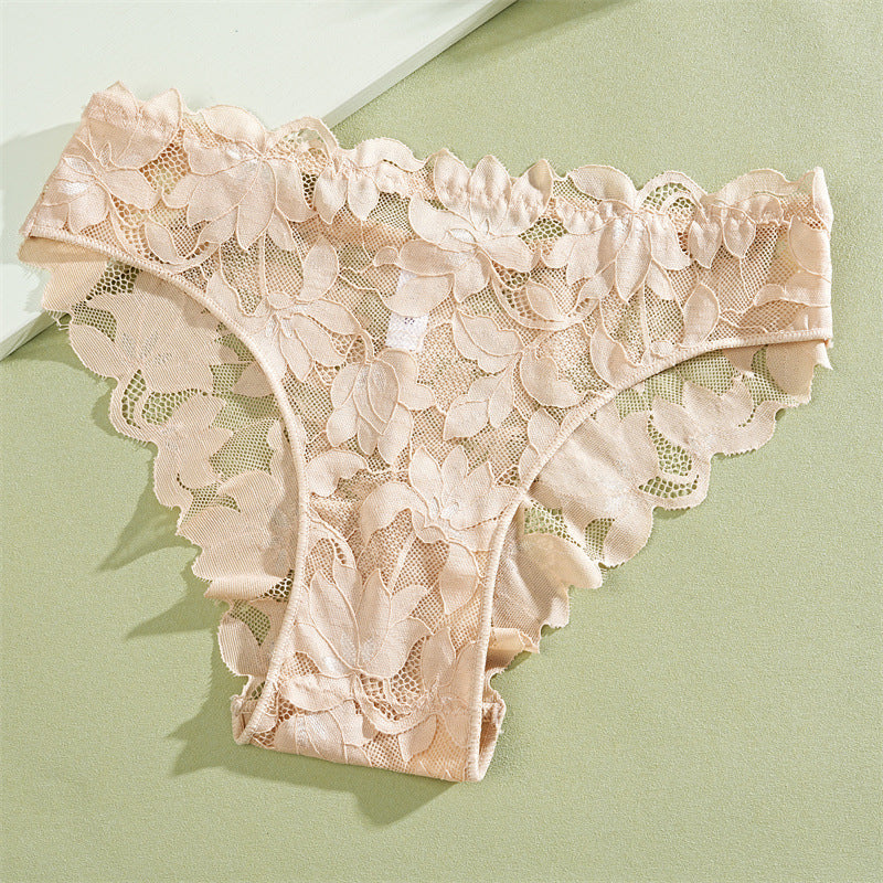 🔥1+1 ΔΩΡΕΑΝ!!🌸Γυναικείο εσώρουχο μπικίνι με φλοράλ δαντέλα και χαμηλή μέση