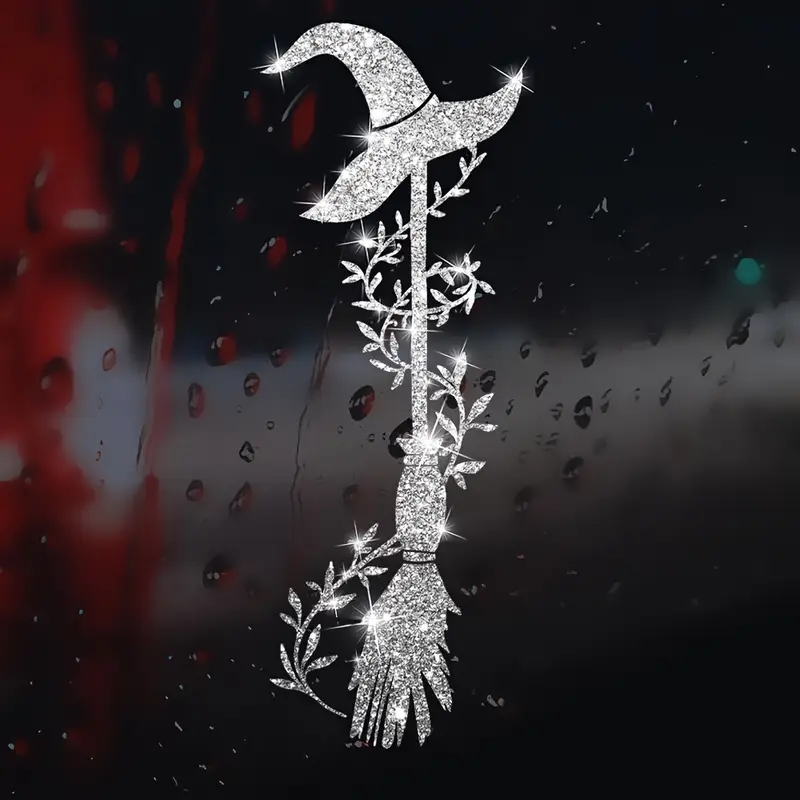 🧙‍♀️Shimmering Witch's Broom Window Decal