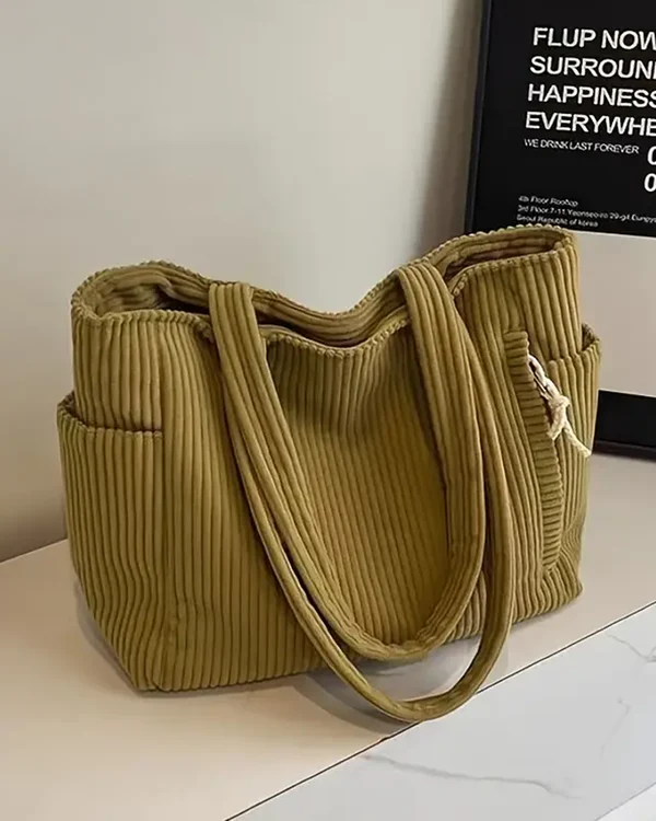 Nova – Ribbed Tote Bag with Cord Detail