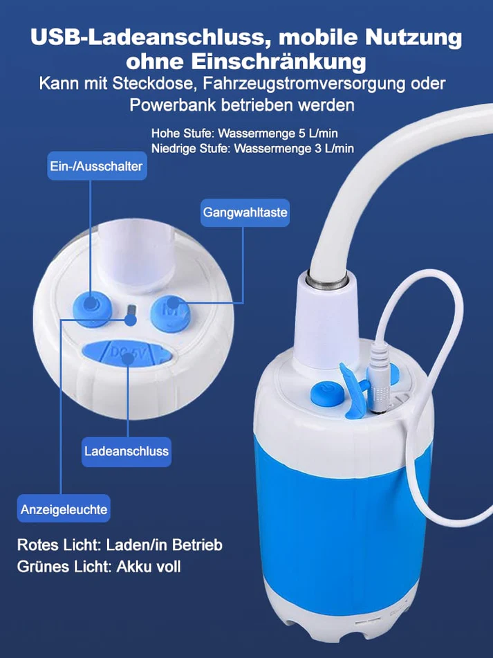 🚿Stay Fresh Outdoors✨Portable Camping Shower with Adjustable Flow – For Easy & Convenient Outdoor Cleaning!