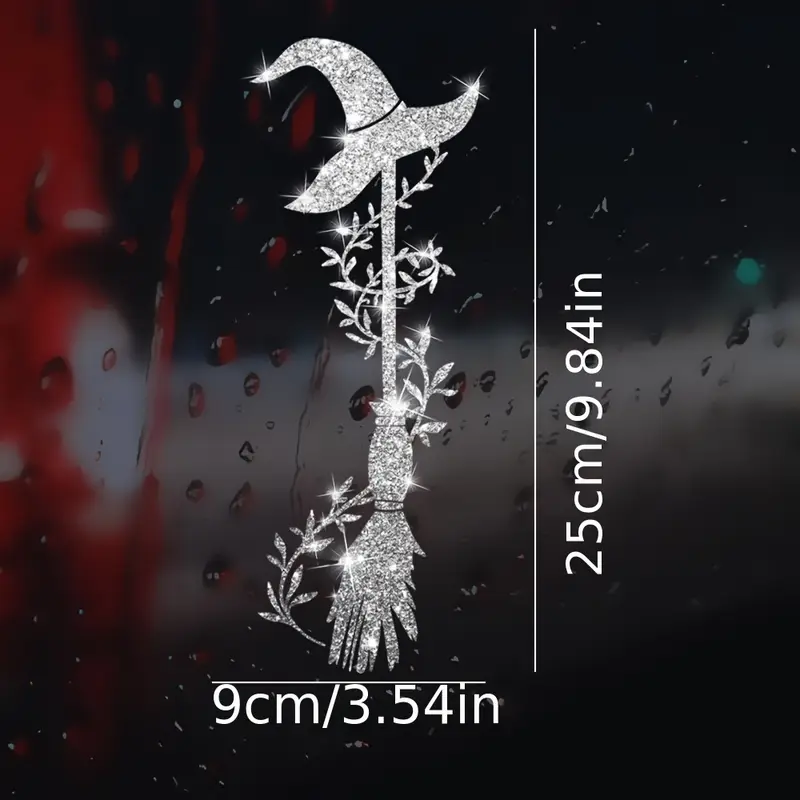 🧙‍♀️Shimmering Witch's Broom Window Decal