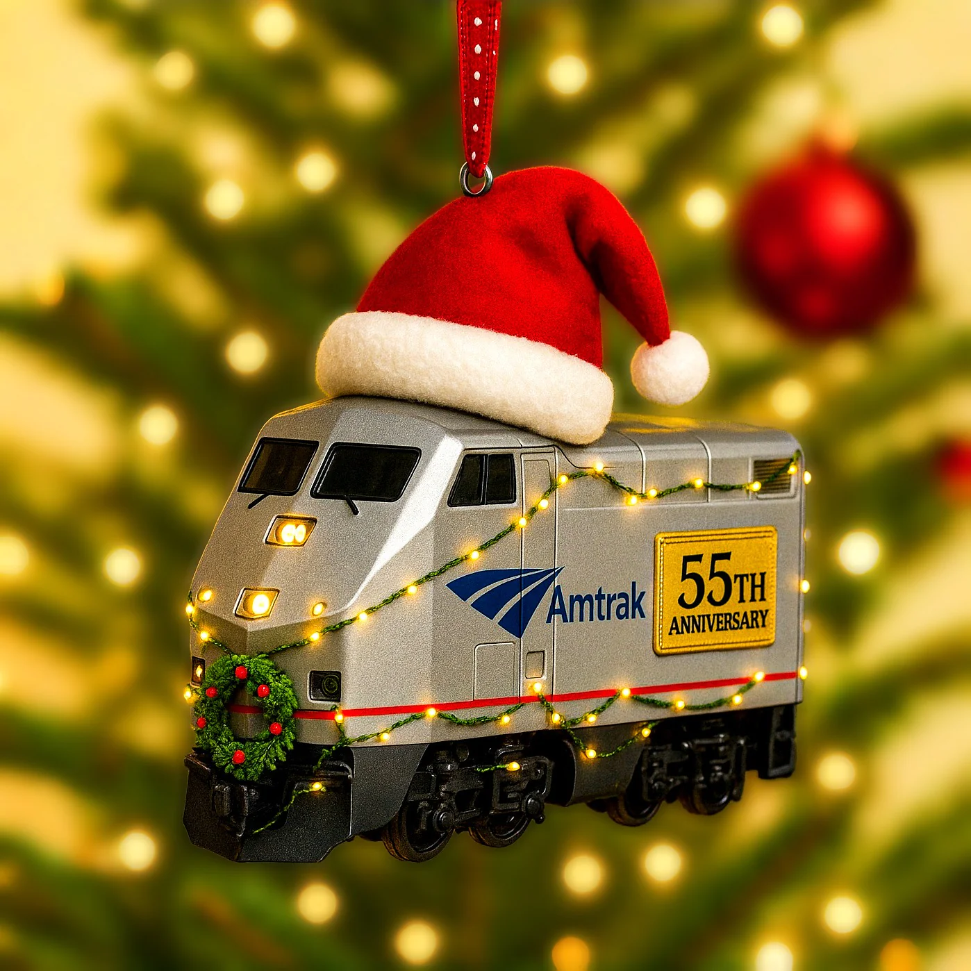 Amtrak 55th Anniversary Train Ornaments