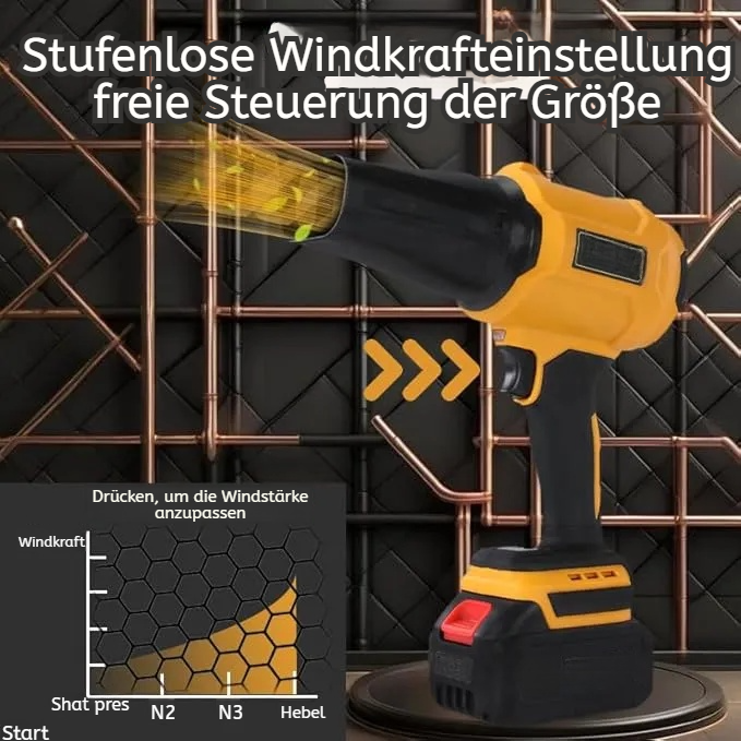 Kleiner Akku-Laubbläser, Akku-Laubbläser, 35.000 U/min Turbo-Jet-Bläser, mit 1 x 24 V x 4,0 Ah Akku und Ladegerät, für Terrassenreinigung, Rasenpflege, Autoreinigung und Staub usw., 2 Blasdüsen