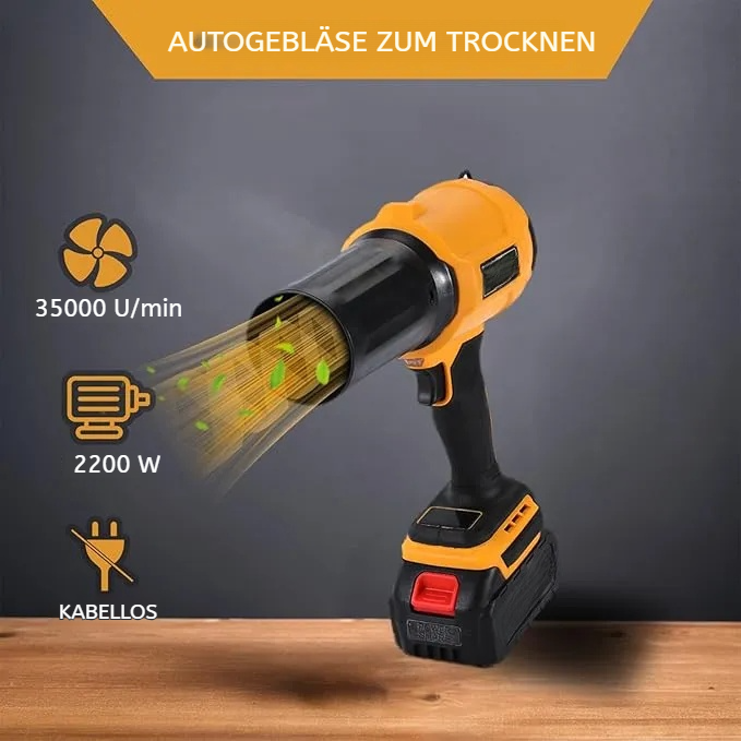 Kleiner Akku-Laubbläser, Akku-Laubbläser, 35.000 U/min Turbo-Jet-Bläser, mit 1 x 24 V x 4,0 Ah Akku und Ladegerät, für Terrassenreinigung, Rasenpflege, Autoreinigung und Staub usw., 2 Blasdüsen
