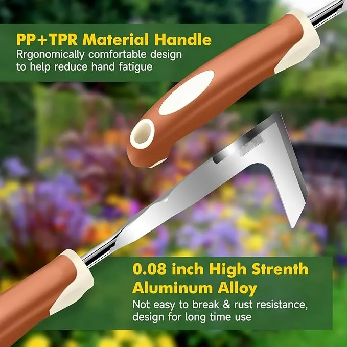 Gartenwerkzeug-Set, 10-teilig, robustes Gartenhandwerkzeug-Set für Frauen aus Aluminium mit rutschfestem, ergonomischem Griff, Aufbewahrungstasche und Gartenhandschuhen, ideale Geschenke für Frauen und Männer