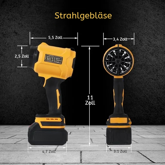 Kleiner Akku-Laubbläser, Akku-Laubbläser, 35.000 U/min Turbo-Jet-Bläser, mit 1 x 24 V x 4,0 Ah Akku und Ladegerät, für Terrassenreinigung, Rasenpflege, Autoreinigung und Staub usw., 2 Blasdüsen