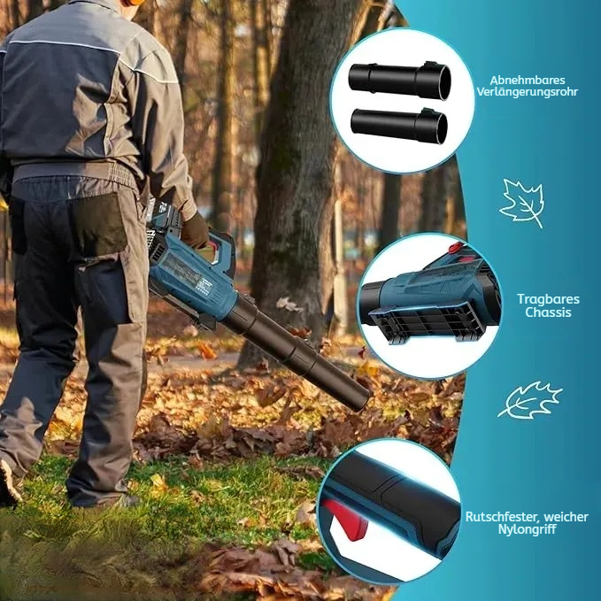 Leaf Blower Cordless - 630CFM/160MPH, 21V Powerful Electric Cordless Leaf Blower with 2 x 4.0Ah Batteries and Charger, Battery Powered Leaf Blowers for Lawn Care, Patio, Yard, Dust, Snow