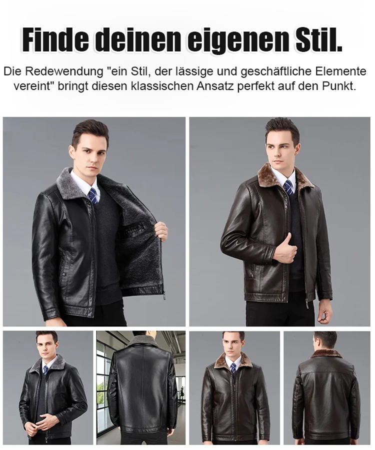 Herrenlederjacke mit Fleece und zusätzlicher Dicke