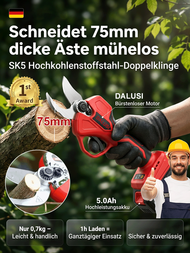 【Sekundenschnitt Grobzweig】Hochgeschwindigkeits-Lithium-Akku-Astschere