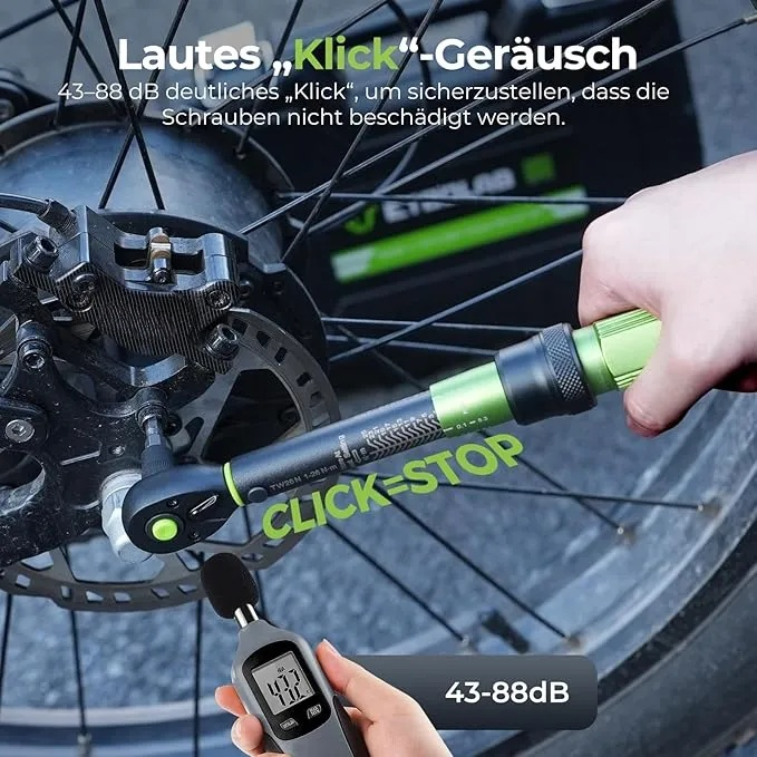 1/4" Drehmomentschlüssel, ±3% Fehlergenauigkeit, 1-26 Nm/10-231.3lbf·in 72 Z?hne Fahrrad Drehmomentschlüssel für Przisionsmaschinen, elektronische Gerte, Fahrradwartung usw.