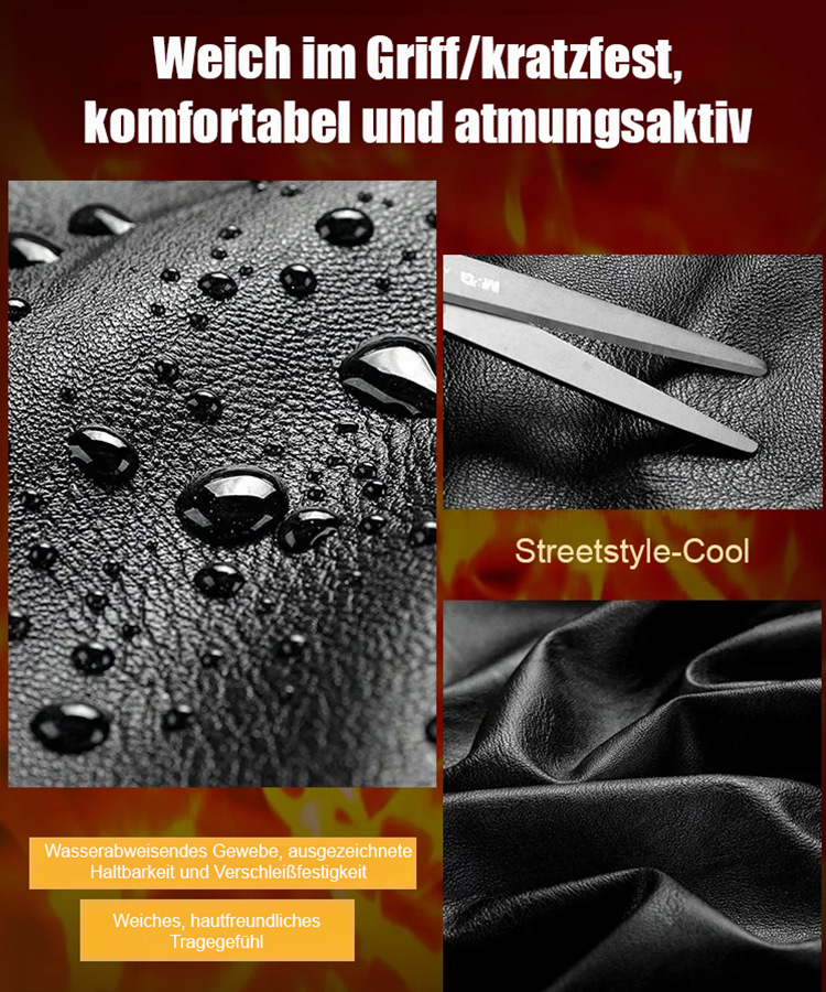 Herrenlederjacke mit Fleece und zusätzlicher Dicke