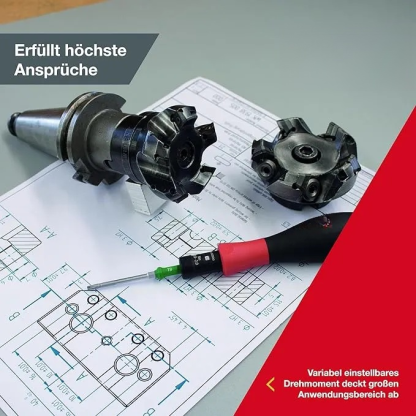 Drehmoment-Schraubendreher 0,8-5,0 Nm inkl. Box + Bitset TorqueVario-S, 14-tlg., Pozidriv/ TORX/ Innensechskant