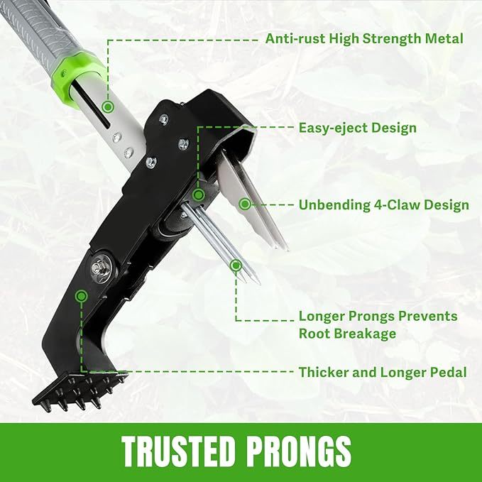 Weed Puller - Dandelion Weed Puller Tool Stand Up Heavy Duty Weeder, Detachable Weed Puller Tool with Long Handle Adjustable 37 to 42.5’‘ Standing Weed Puller and Root Remover No Bend