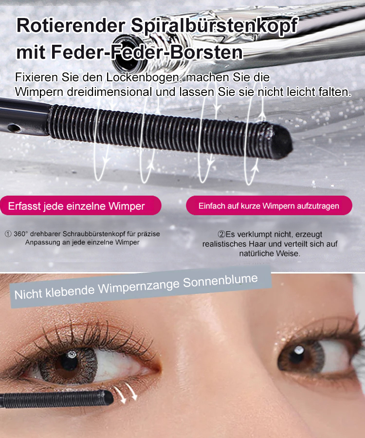 【Vergrößern Sie Ihre Augen】Kleine Stahlrohr-Mascara