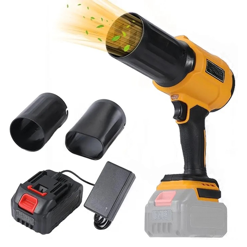 Kleiner Akku-Laubbläser, Akku-Laubbläser, 35.000 U/min Turbo-Jet-Bläser, mit 1 x 24 V x 4,0 Ah Akku und Ladegerät, für Terrassenreinigung, Rasenpflege, Autoreinigung und Staub usw., 2 Blasdüsen