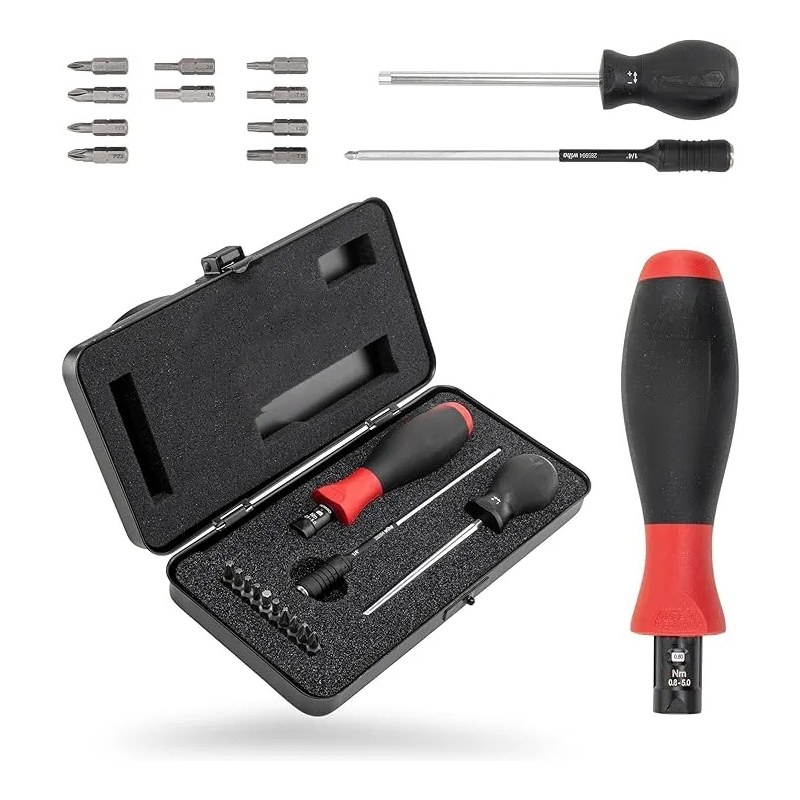 Drehmoment-Schraubendreher 0,8-5,0 Nm inkl. Box + Bitset TorqueVario-S, 14-tlg., Pozidriv/ TORX/ Innensechskant
