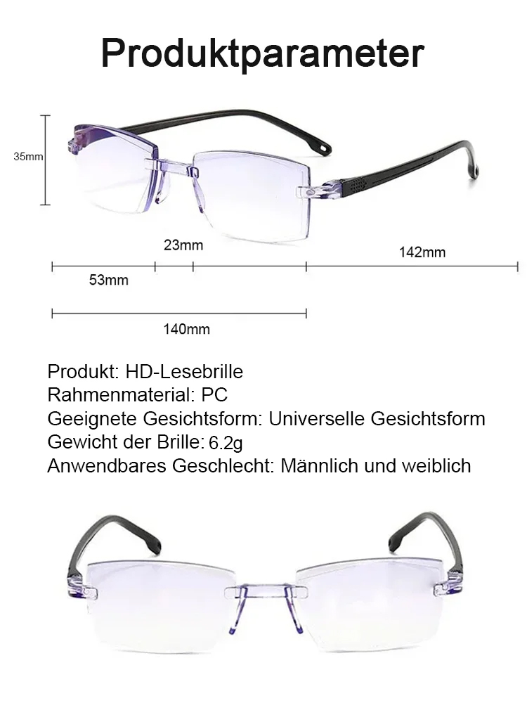 Optische Präzision aus deutschem Labor  Intelligente Auto-Zoom-Blaulichtfilter-Lesebrille