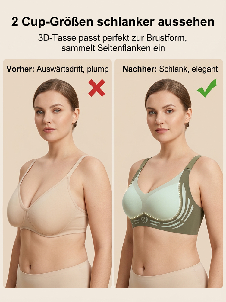 BH mit kleinen Herzen, farblich abgesetzt, nahtlos und push-up