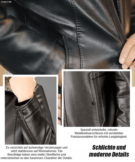 Herrenlederjacke mit Fleece und zusätzlicher Dicke