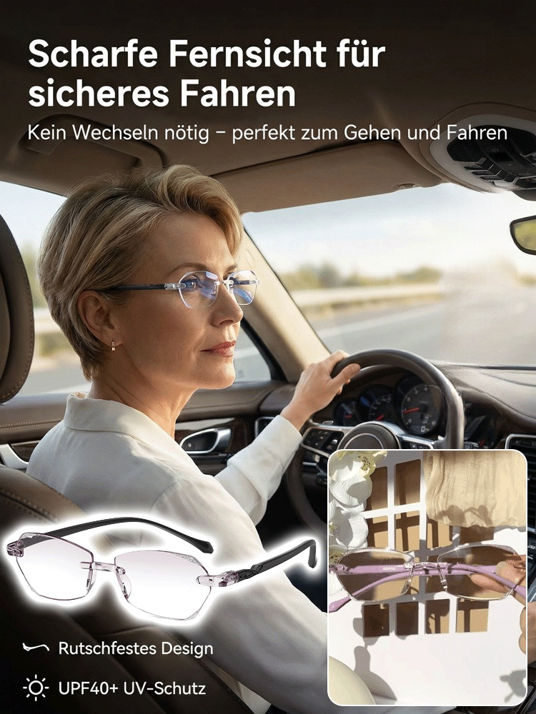 Ultraleichte, integrierte, intelligente Zoom-Diamantschliff-Lesebrille.