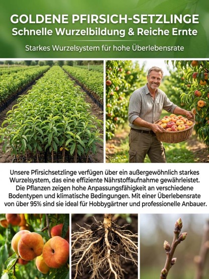 Goldener Tellerpfirsich-Setzling