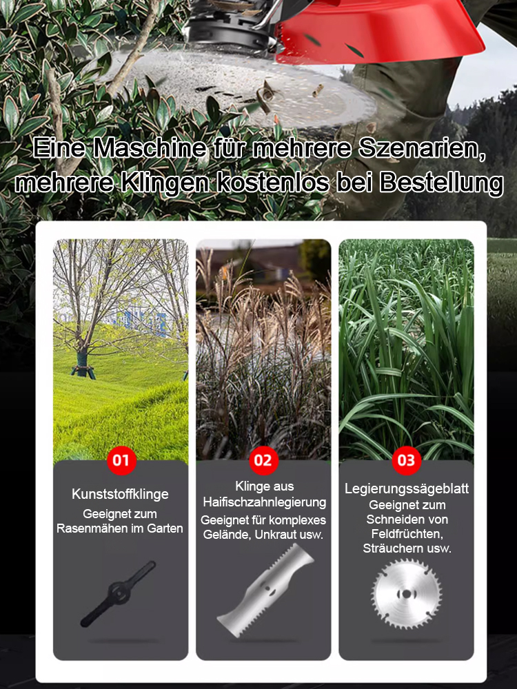 【Eine Maschine ersetzt 10 Personen】Tragbarer Lithium-Akku-Rasenmäher für den Garten🔥Kostenloses Zubehörset inklusive