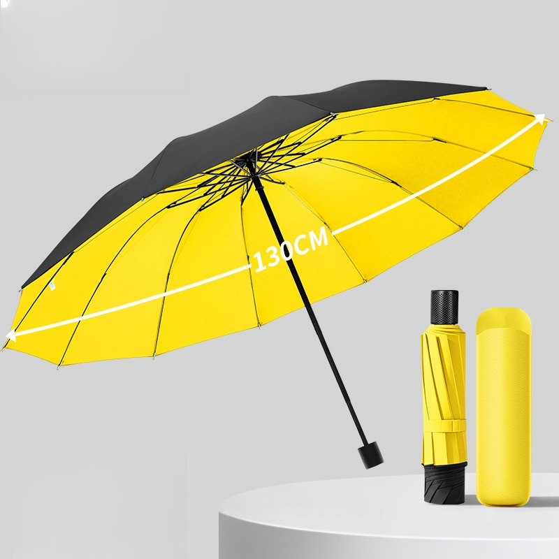 【Großes Schirmdach mit 130 cm Durchmesser】vollautomatischer Vinyl-Sonnen- und Regen-Schirm☔Entwickelt für Deutschlands wechselhaftes Wetter