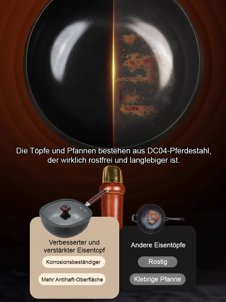 Titanhammer-Muster Antihaft-Quadratpfanne