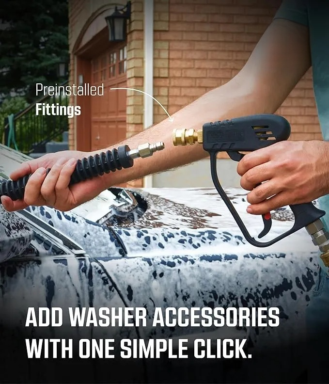 Short Pressure Washer Gun with Swivel - High Pressure Water Handle 