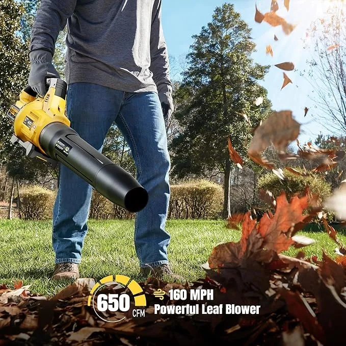  Electric Cordless Leaf Blower，650CFM & 3 Speed Levels