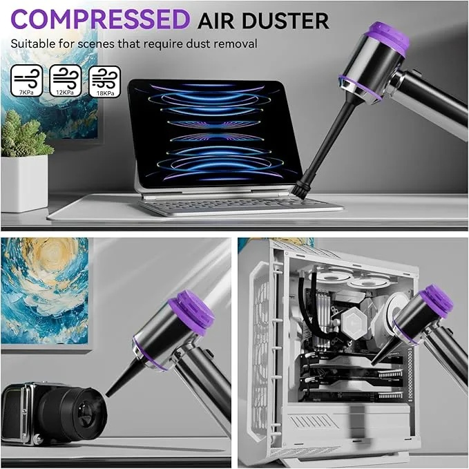 3 in 1 Aufladbar Tragbar Leicht Akkustaubsauger, 3-Gang Auto Staubsauger Stark