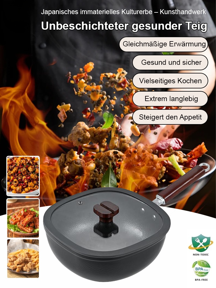 Titanhammer-Muster Antihaft-Quadratpfanne