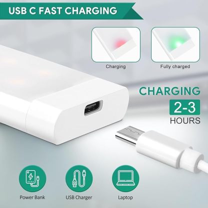 Unterbauleuchte Küche 30cm, USB-C Aufladbar Schrankbeleuchtung 