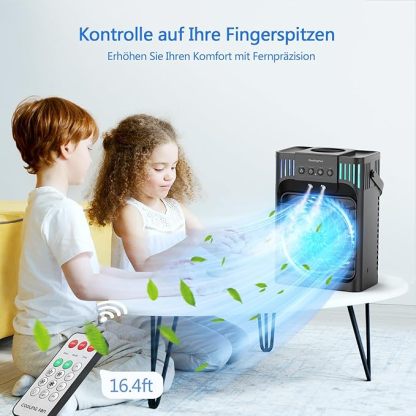 Mobile Klimaanlage mit Fernbedienung,1200 ML Mini Luftkühler 