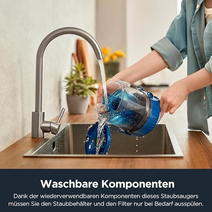  Staubsauger Beutellos, Leistungsstark, Kompakt und Leicht, für Hartb