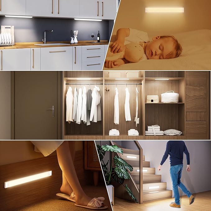 Unterbauleuchte Küche 30cm, USB-C Aufladbar Schrankbeleuchtung 