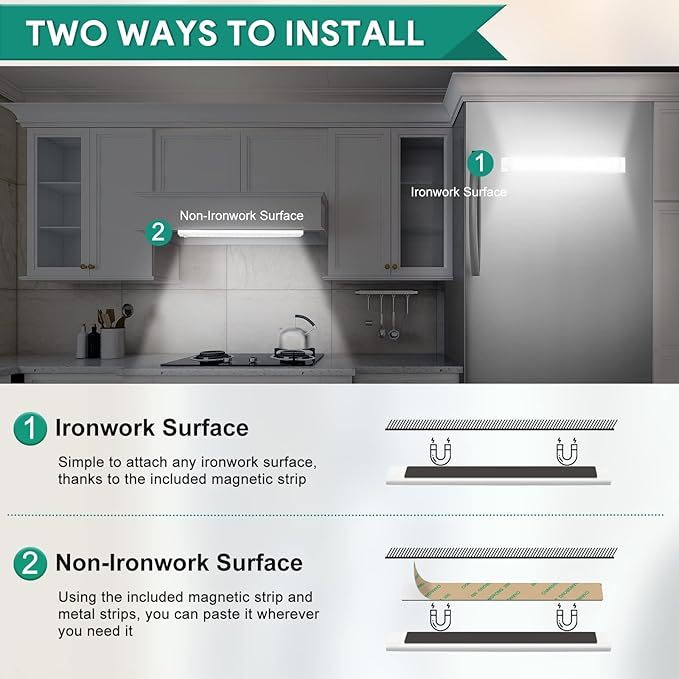 Unterbauleuchte Küche 30cm, USB-C Aufladbar Schrankbeleuchtung 