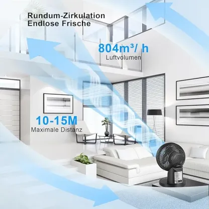 Tischventilator mit Fernbedienung - 32W Leiser Ventilator 